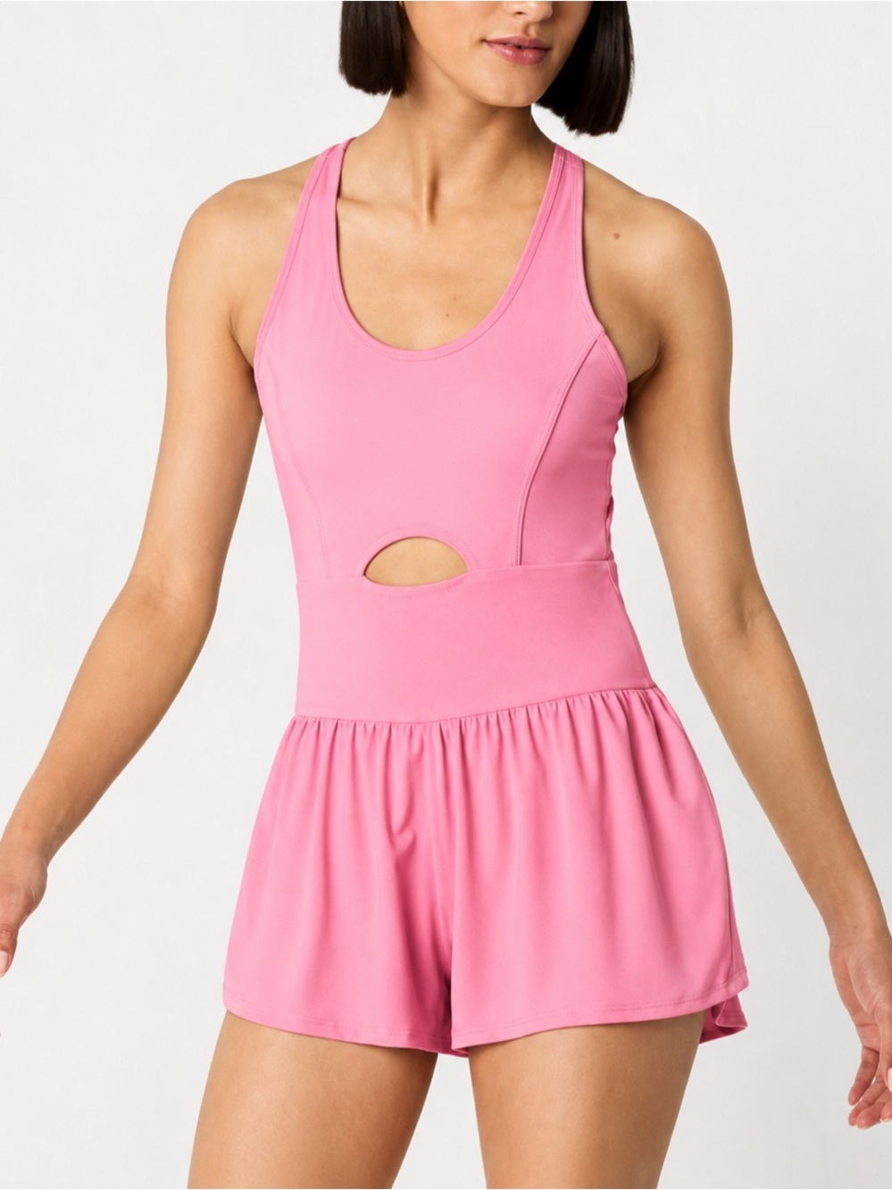 Arizona Jean Co Château Pink Athletic Romper Skort Dress Large Crisscross NWT